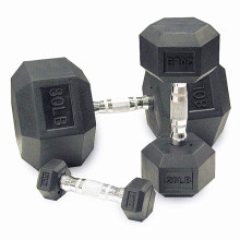 Factory direct hex rubber dumbbell set